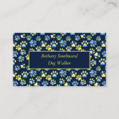 ドッグウォーカーポーズネイビーイエロービジネスカード 名刺 (正面)