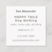 ドッグウォーカーポープリント円モダン赤面ピンク スクエア名刺 (裏面)