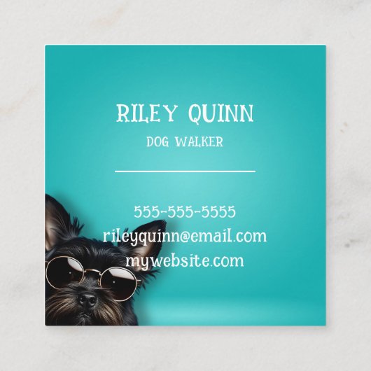 ドッグウォーカーポー縁どト スクエア名刺 (裏面)