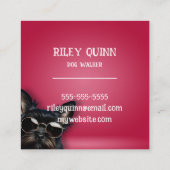 ドッグウォーカーポー縁どプ スクエア名刺 (裏面)