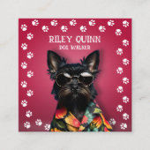 ドッグウォーカーポー縁どプ スクエア名刺 (正面)