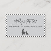 ドッグウォーカーミニマルカスタム主義フォト名刺 コーリングカード (正面)