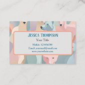 ドッグウォーカーミニマル動物イラストレーション 名刺 (裏面)