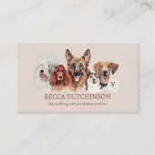 ドッグウォーカーモダンペットシッターのウォーターの色 名刺 (正面)