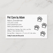 ドッグウォーカーモダンペットシッターPAWSOME 名刺 (裏面)