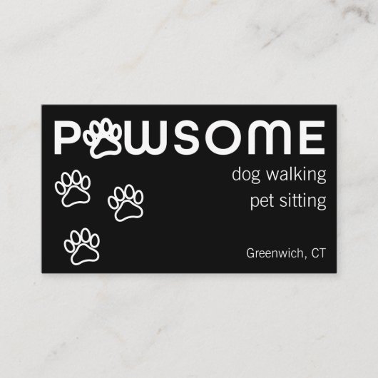 ドッグウォーカーモダンペットシッターPAWSOME 名刺 (正面)
