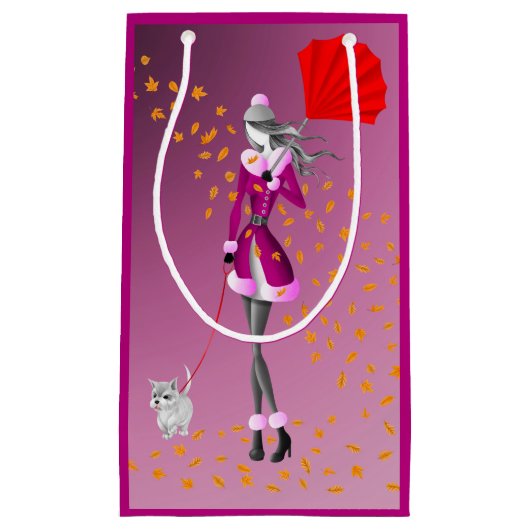 ドッグウォーカーレッドアンブレラ スモールペーパーバッグ (正面)