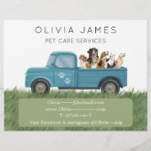 ドッグウォーカーヴァンペットケアサービスのプロモーション チラシ (裏面)