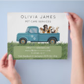 ドッグウォーカーヴァンペットケアサービスのプロモーション チラシ (手)