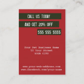 ドッグウォーカー名刺 – すべての文字をパーソナライズ 名刺 (裏面)