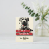 ドッグウォーカー名刺 – すべての文字をパーソナライズ 名刺 (スタンド正面)