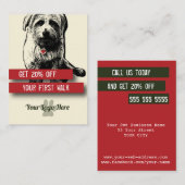 ドッグウォーカー名刺 – すべての文字をパーソナライズ 名刺 (正面/裏面)