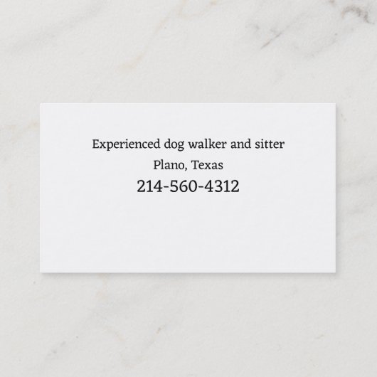 ドッグウォーカー名刺 名刺 (裏面)