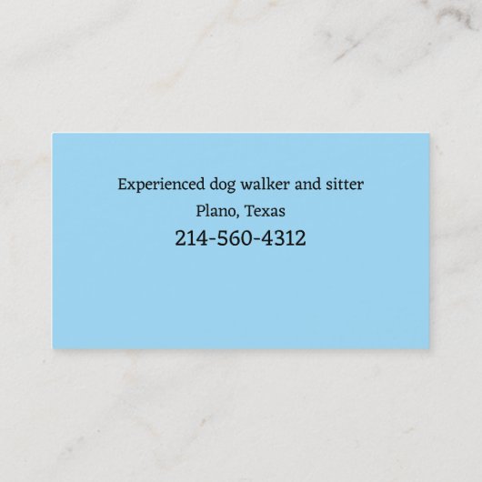ドッグウォーカー名刺 名刺 (裏面)
