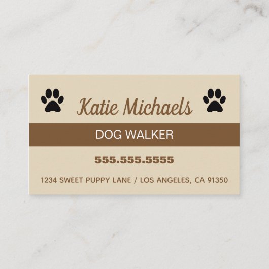 ドッグウォーカー名刺 名刺 (裏面)