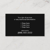 ドッグウォーカー名刺B/W 3.5インチx 2.0インチ、100パック 名刺 (裏面)