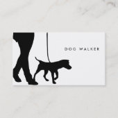 ドッグウォーカー名刺B/W 3.5インチx 2.0インチ、100パック 名刺 (正面)