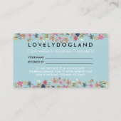 ドッグウォーカー座りグルーミング漫画の紹介 名刺 (裏面)