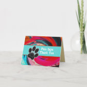 ドッグウォーカー感謝してい絞り染めペットシッターありがとう サンキューカード (正面)