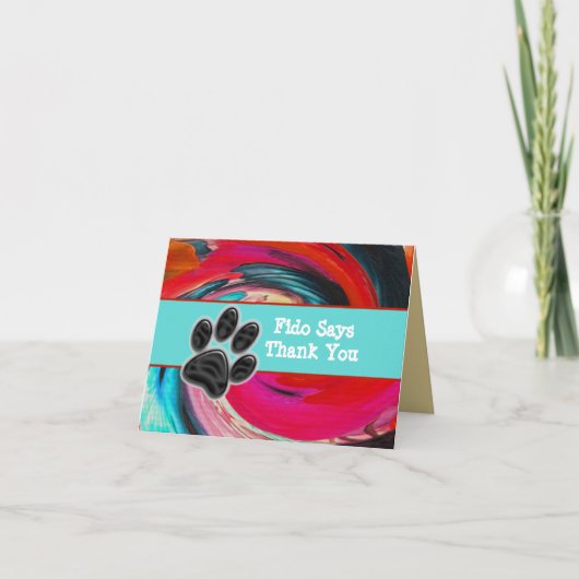 ドッグウォーカー感謝してい絞り染めペットシッターありがとう サンキューカード (正面)