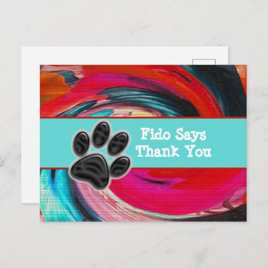 ドッグウォーカー感謝してい絞り染めペットシッターありがとう ポストカード (正面/裏面)