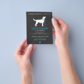 ドッグウォーカー歩くビジネスフライヤーテンプレートスモール チラシ (手)