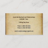 ドッグウォーカー歩くペットシッティングサービス事業 名刺 (裏面)