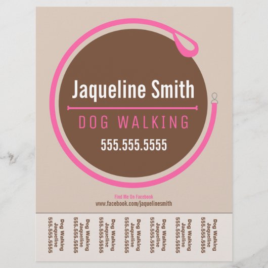 ドッグウォーカー歩くリーシュループピンクティアシート チラシ (正面)