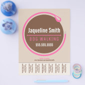 ドッグウォーカー歩くリーシュループピンクティアシート チラシ (シングル)