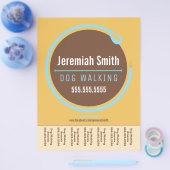 ドッグウォーカー歩くリーシュループブルーティアシート チラシ (シングル)