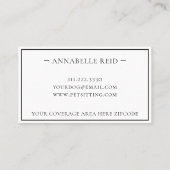 ドッグウォーカー水彩シルエットプロフェッショナル 名刺 (裏面)