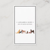 ドッグウォーカー水彩プロフェッショナル垂直 名刺 (正面)