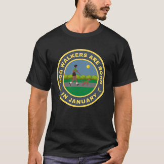 ドッグウォーカー生まれは1月代替デザイン Tシャツ