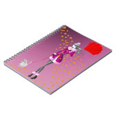 ドッグウォーカー紅葉ピンク ノートブック (左側)