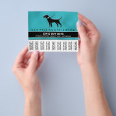 ドッグウォーカー5.6 x 4.5ティアオフフライヤーティール(緑がかった色)ブルーブラック チラシ (手)