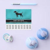 ドッグウォーカー5.6 x 4.5ティアオフフライヤーティール(緑がかった色)ブルーブラック チラシ (シングル)