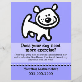 ドッグウォーカー・ウォーキング・カスタマイズ可能。 チラシ