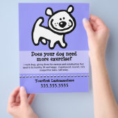 ドッグウォーカー・ウォーキング・カスタマイズ可能。 チラシ (手)