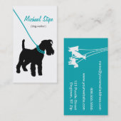 ドッグウォーカー(ティール（緑がかった色）)名刺 名刺 (正面/裏面)