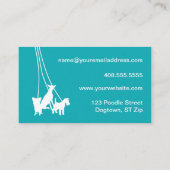 ドッグウォーカー(ティール（緑がかった色）)名刺 名刺 (裏面)