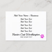 ドッグウォーカー/トリマー/その他 名刺 (裏面)