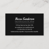 ドッグウォーカー、トリマー、ペットシッター、獣エレガント医 名刺 (裏面)