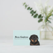 ドッグウォーカー、トリマー、ペットシッター、獣医のウインキングドッグ 名刺 (スタンド正面)