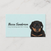 ドッグウォーカー、トリマー、ペットシッター、獣医のウインキングドッグ 名刺 (正面)