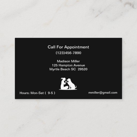ドッグウォーカー/ペットシッターの名刺 名刺 (裏面)