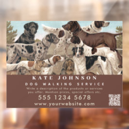 ドッグウォーカー ペットシッター 動物ケアのプロフェッショナル ウィンドウサイン