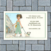 ドッグウォーカー | ペットシッター | 女の子歩く犬 名刺