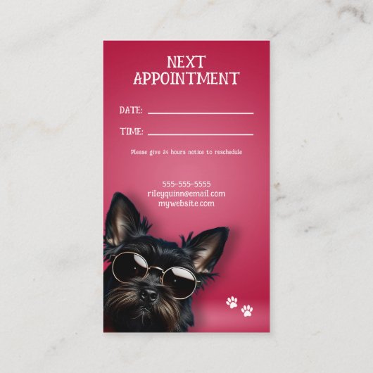 ドッグウォーカー 予約カード (裏面)