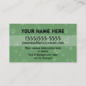 ドッグウォーカー。 人。 十分にカスタマイズ可能な名刺 名刺 (裏面)