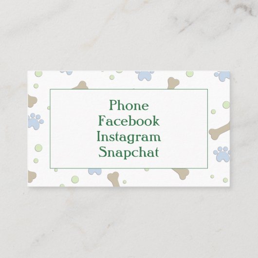 ドッグウォーカー 名刺 (裏面)